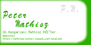 peter mathisz business card